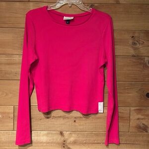 NWT Universal Thread Pink Long Sleeve Ribbed Top Size XL
